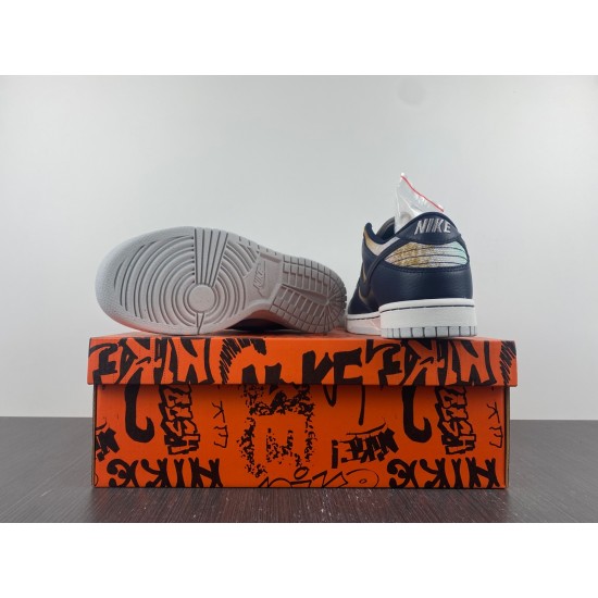 Nike Dunk Low Graffiti Navy Men's - DM0108-400