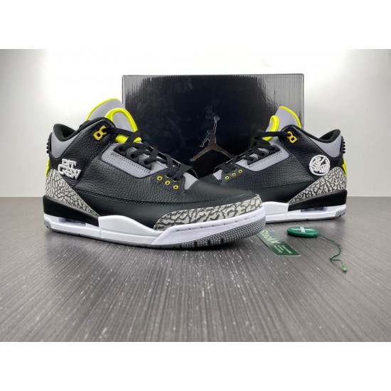 AIR JORDAN 3 RETRO OREGON DUCKS PIT CREW BLACK H011-MNJDLS-5