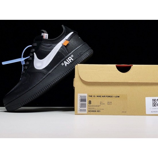 Off-White x Air Force 1 Low 'Black' - AO4606 001