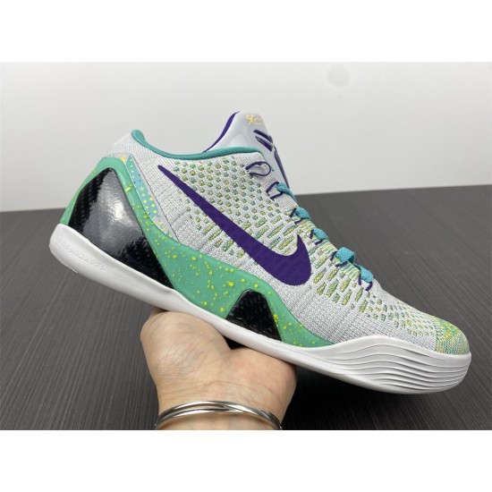 NIKE KOBE 9 GREY GREEN PURPLE 630487-005