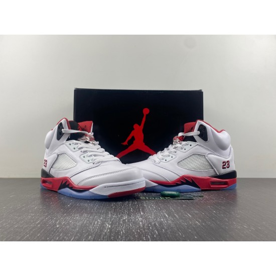 Jordan 5 Retro Fire Red Black Tongue (2013) Men's 136027-120 