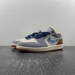 Jordan 1 Low SE Phantom Repaired Denim Swoosh Men's FZ5042-041