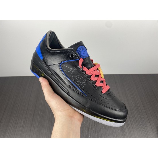 Jordan 2 Retro Low SP Off-White Black Blue Men's DJ4375-004