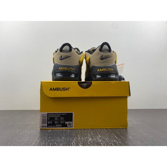 NIKE AIR MORE UPTEMPO LOW AMBUSH VIVID SULFUR LIMESTONE FB1299-200