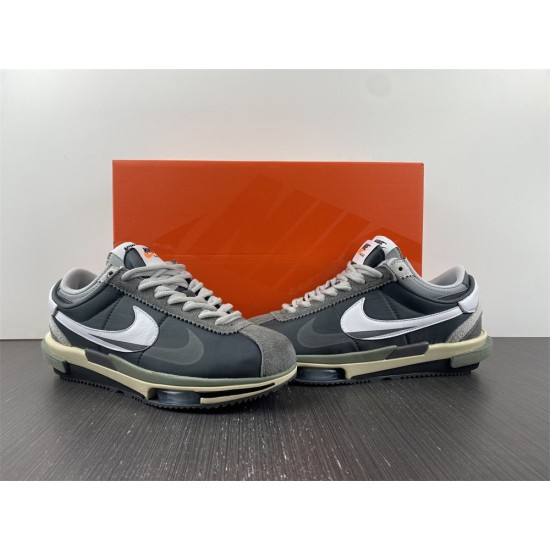 SACAI X NIKE ZOOM CORTEZ 4.0 DARK GREY WHITE GREEN DQ0581-001