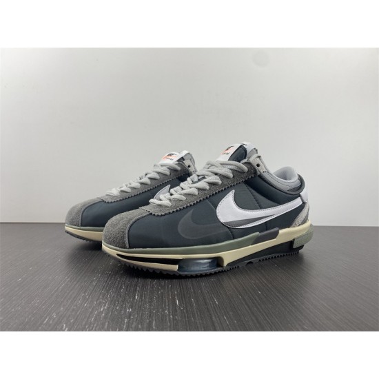 SACAI X NIKE ZOOM CORTEZ 4.0 DARK GREY WHITE GREEN DQ0581-001