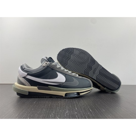 SACAI X NIKE ZOOM CORTEZ 4.0 DARK GREY WHITE GREEN DQ0581-001