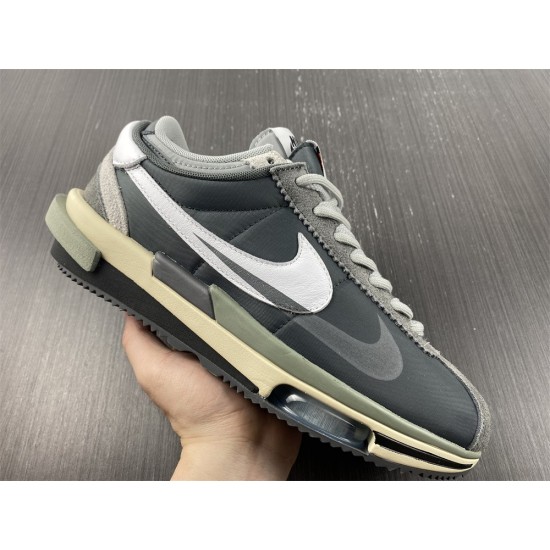 SACAI X NIKE ZOOM CORTEZ 4.0 DARK GREY WHITE GREEN DQ0581-001