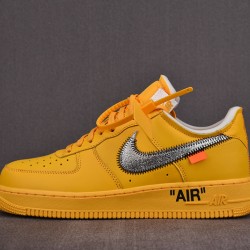 NIKE AIR FORCE 1 LOW OFW UNIVERSITY GOLD METALLIC SILVER DD1876-700