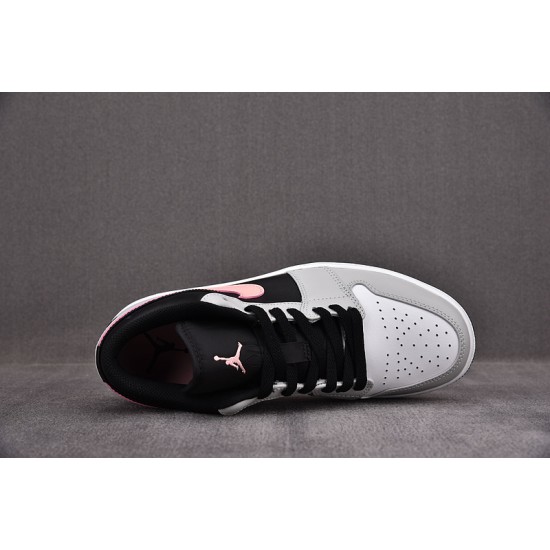 Jordan 1 Low Black Grey Pink Men's - 553558-062