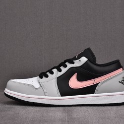 Jordan 1 Low Black Grey Pink Men's - 553558-062