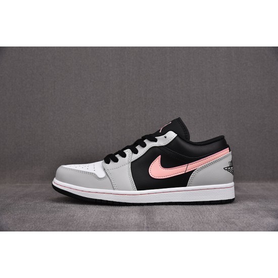 Jordan 1 Low Black Grey Pink Men's - 553558-062