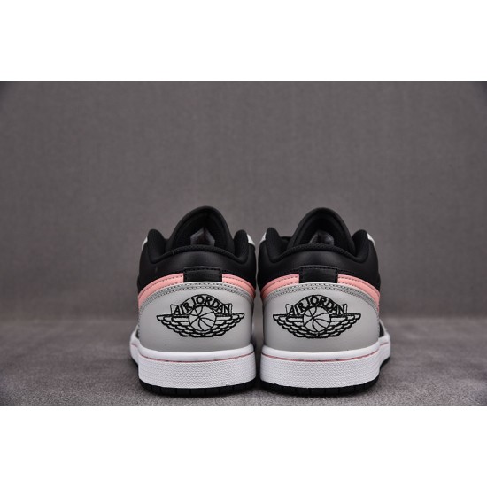 Jordan 1 Low Black Grey Pink Men's - 553558-062