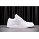 Jordan 1 Low Triple White Tumbled Leather Men's 553558-130