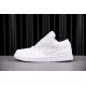 Jordan 1 Low Triple White Tumbled Leather Men's 553558-130