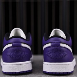 Jordan 1 Low Court Purple Black Men's - 553558-501