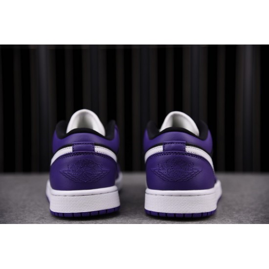 Jordan 1 Low Court Purple Black Men's - 553558-501