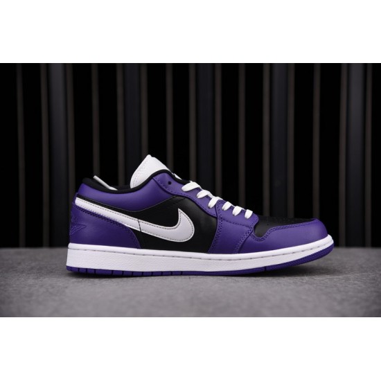 Jordan 1 Low Court Purple Black Men's - 553558-501